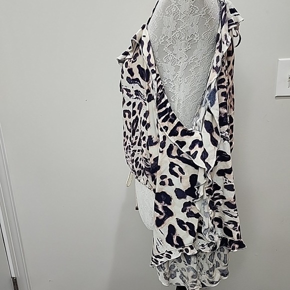 Vintage Havana Women's Cold‎ Shoulder Leopard Print Top Size Small New Boho Chic - Picture 7 of 12